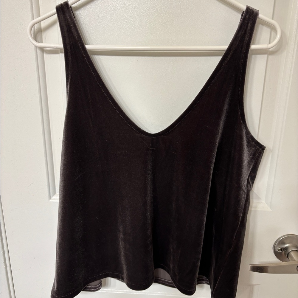 Madewell Black Asymmetrical Sleeveless Tank Top